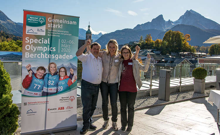 Die "Gesichter der Spiele" der Special Olympics Berchtesgaden 2020 - Athlet Paul Wembacher, Olympiasiegerin Hilde Gerg und Athletin Sandrine Springer.